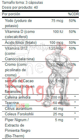 Nutrex, Lipo 6 Black Hers (120 cap), Informacion nutricional